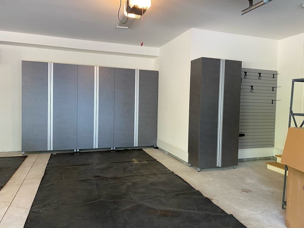 Garage tall cabinets Montgomery County, installed by Closets For Less